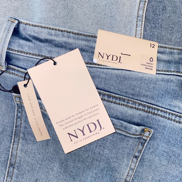 NEW NYDJ Denim Skirt Destructed Radiance 12 - Picture 12 of 17